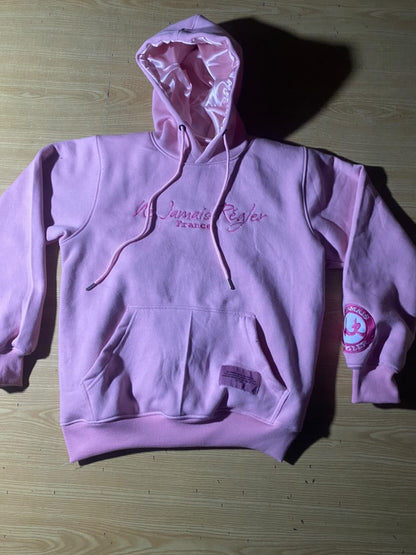 RÉGLER SATIN Flamingo Pink Hoodie