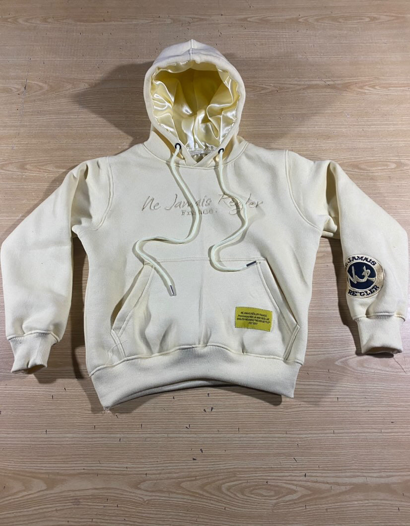 RÉGLER SATIN HOODIE Cream