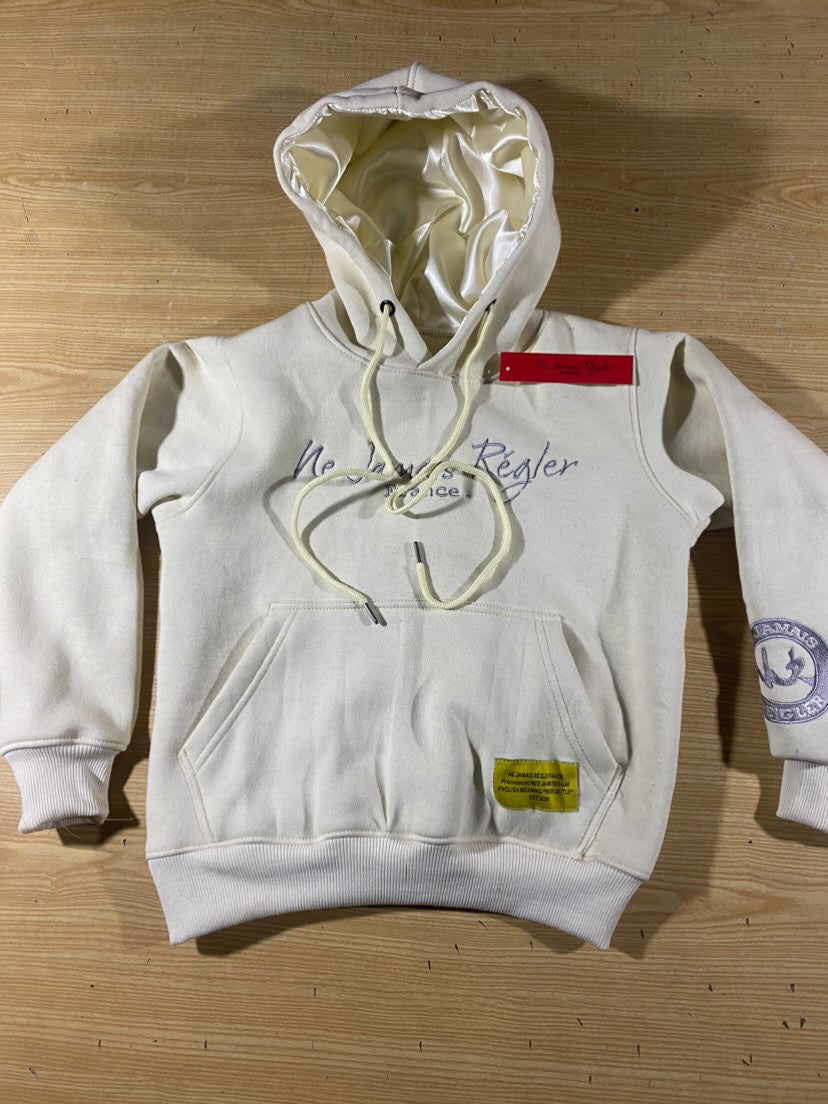 RÉGLER SATIN HOODIE Cream