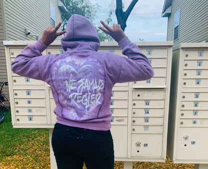 ACID WASH DISTRESSED Purple Hoodie