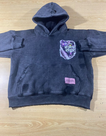 ACID WASH DISTRESSED Charcoal Hoodie