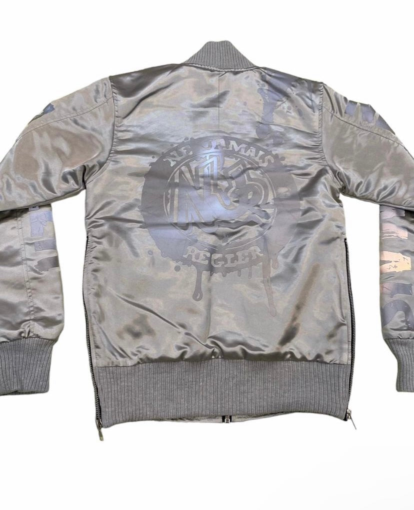 SILVER REFLECTIVE Bomber Jacket