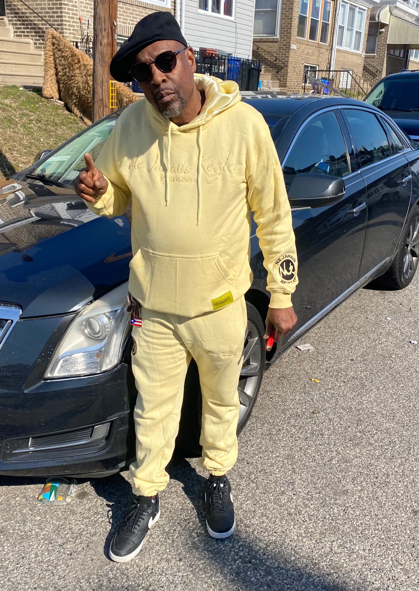 RÉGLER SATIN Yellow Hoodie