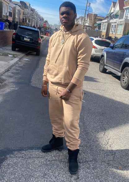 RÉGLER SATIN HOODIE Tan