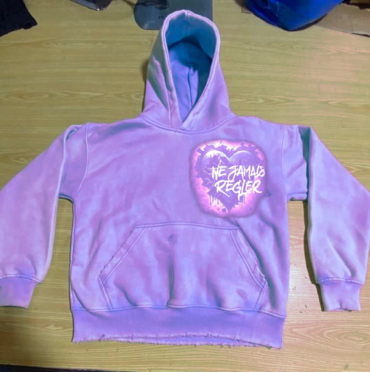 ACID WASH DISTRESSED Purple Hoodie