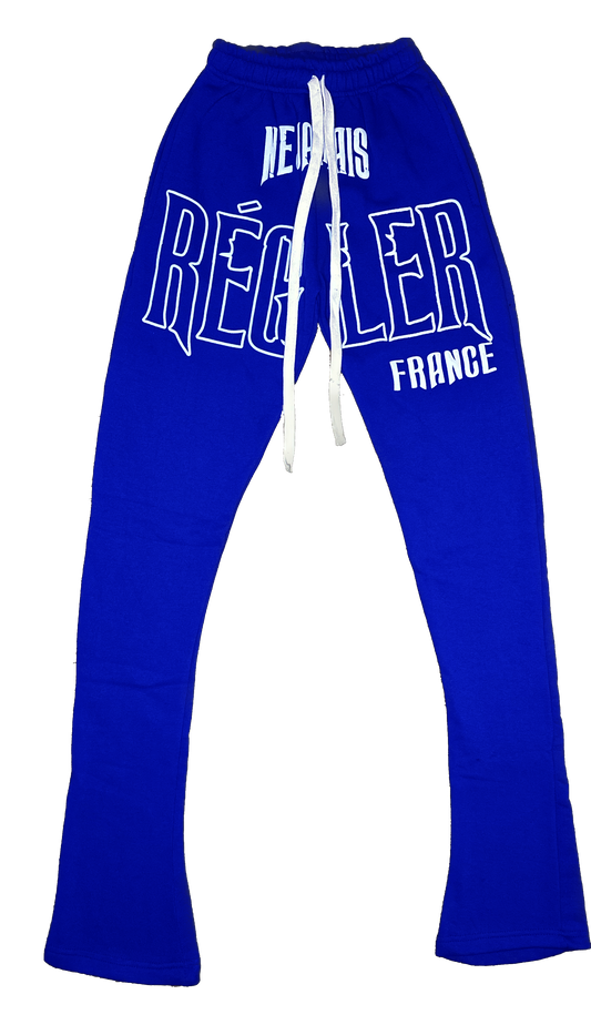 NJR FRANCE Blue & White Stacked Sweatpants