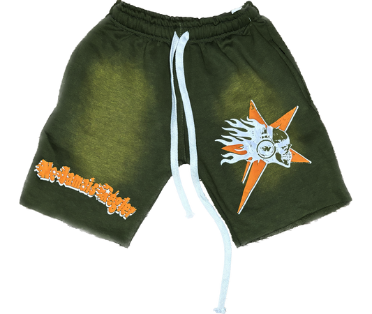 HATE IT OR LOVE IT Olive, White & Orange Short