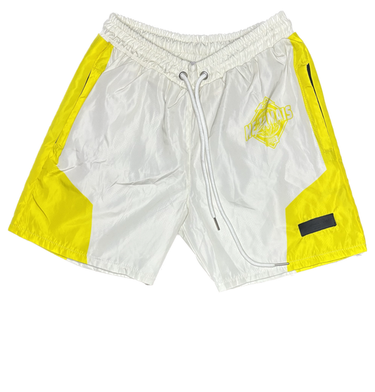 NJR FRANCE Light Yellow & White Shorts