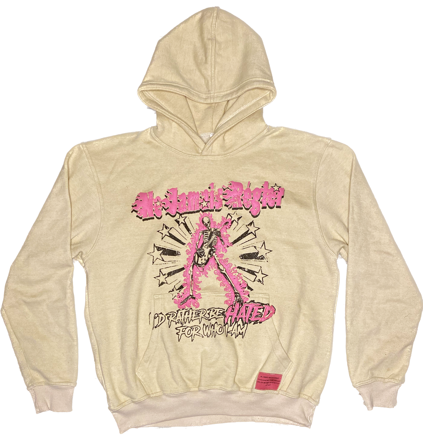 HATE IT OR LOVE IT Cream, Black & Pink Hoodie