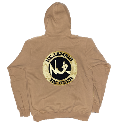 RÉGLER SATIN HOODIE Tan