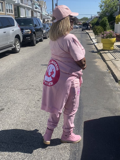 RÉGLER SATIN Flamingo Pink Hoodie