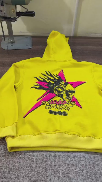 HATE IT OR LOVE IT Yellow, Black & Pink Hoodie