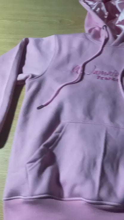 RÉGLER SATIN Pink Hoodie