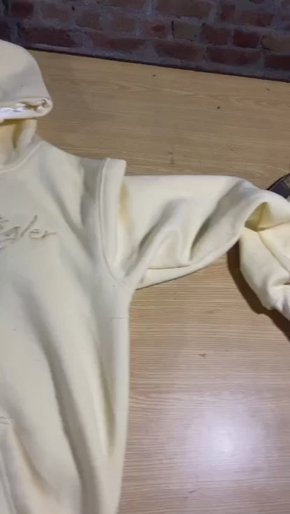 RÉGLER SATIN Yellow Hoodie