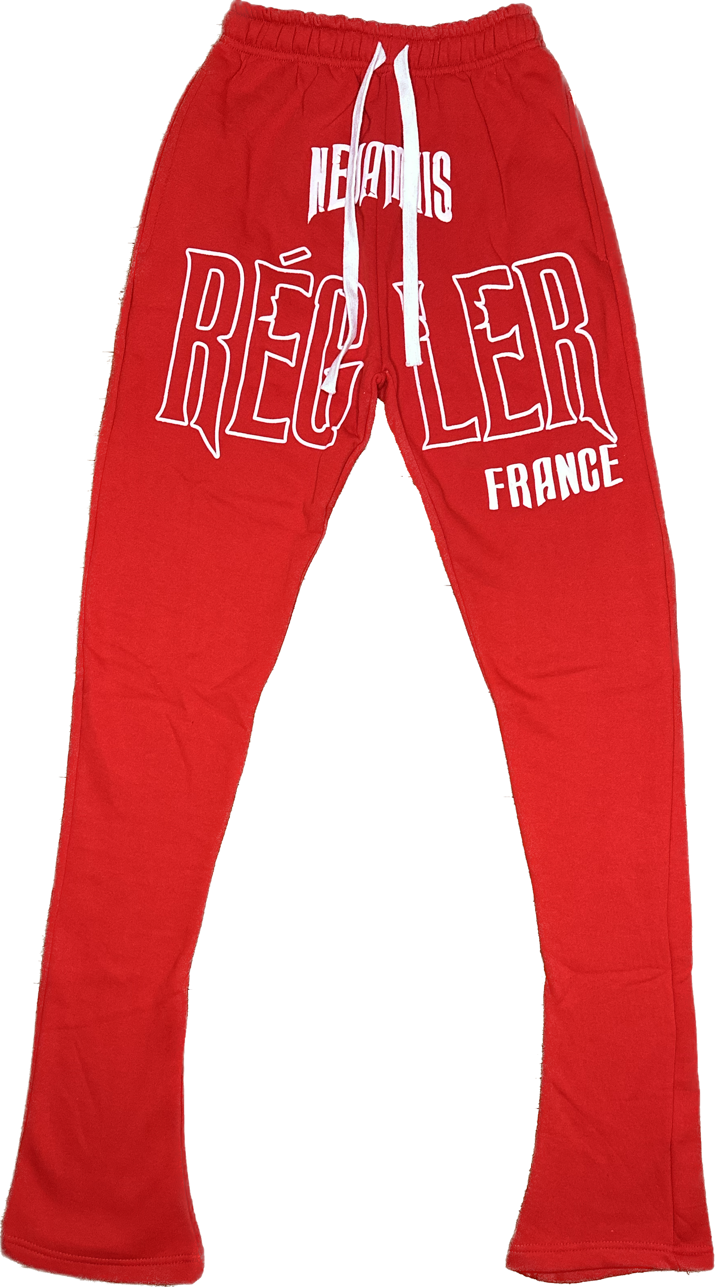 NJR FRANCE Red & White Stacked Sweatpants