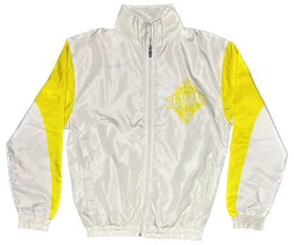 NJR Classic Windbreaker White & Yellow Hoodless Jacket